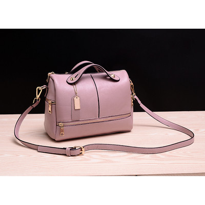 Κομψή δερμάτινη γυναικεία τσάντα με κοντή και μακρά λαβή σε διάφορα χρώματα