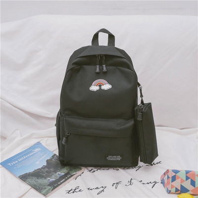 Női hátizsák színes hímzéssel és utazótáskával több színben