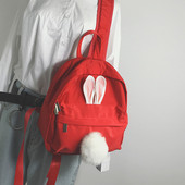 Γυναικείο σακίδιο με 3D διακόσμηση και χνούδι σε τρία χρώματα