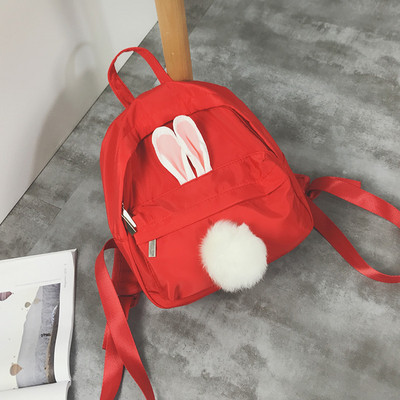 Γυναικείο σακίδιο με 3D διακόσμηση και χνούδι σε τρία χρώματα