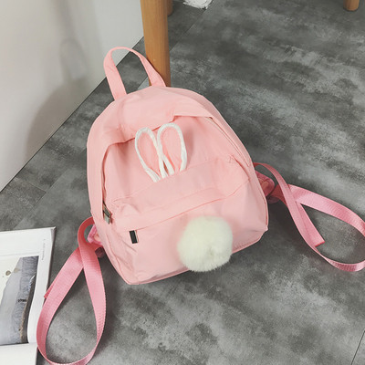 Γυναικείο σακίδιο με 3D διακόσμηση και χνούδι σε τρία χρώματα