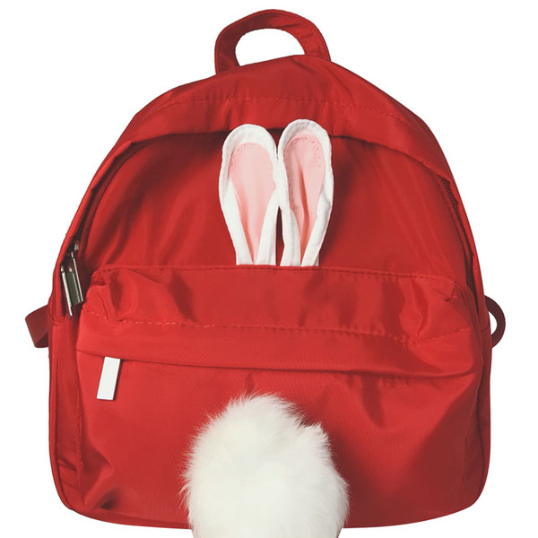 Γυναικείο σακίδιο με 3D διακόσμηση και χνούδι σε τρία χρώματα