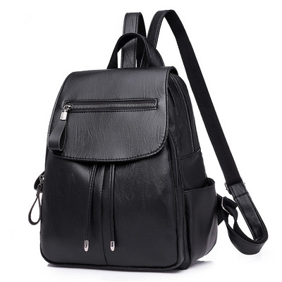 Stylish women`s backpack in black and red
