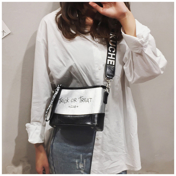 HIT Geanta de dama moderna din piele ecologica cu inscriptie in mai multe culori