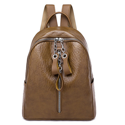 Μοντέρνο δερμάτινο σακίδιο σε μαύρο και καφέ χρώμα