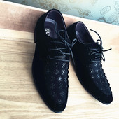 Elegáns férfi cipő eco velúr fűzővel