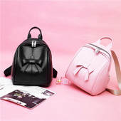 Άνετο σακίδιο με κορδέλα σε μαύρο και ροζ χρώμα