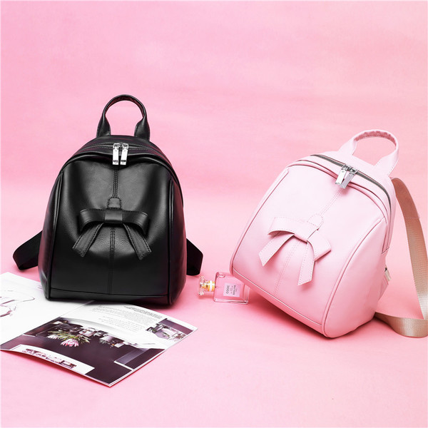 Άνετο σακίδιο με κορδέλα σε μαύρο και ροζ χρώμα