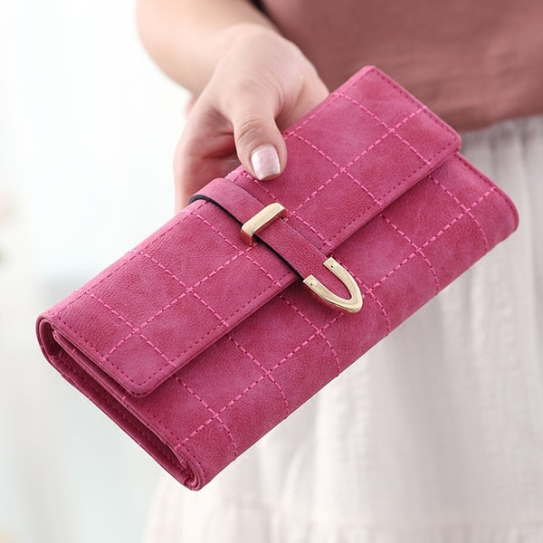 Stílusos női pénztárca öt színben, fém rögzítéssel