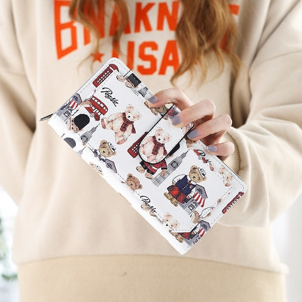 Modern női pénztárca fém rögzítéssel, négy színben