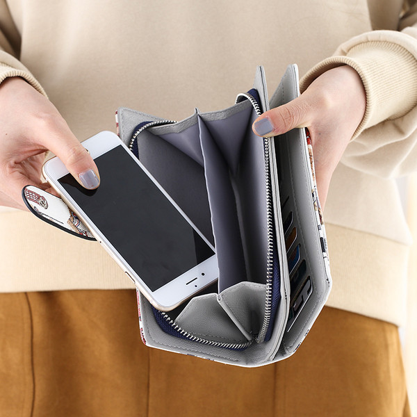 Modern női pénztárca fém rögzítéssel, négy színben