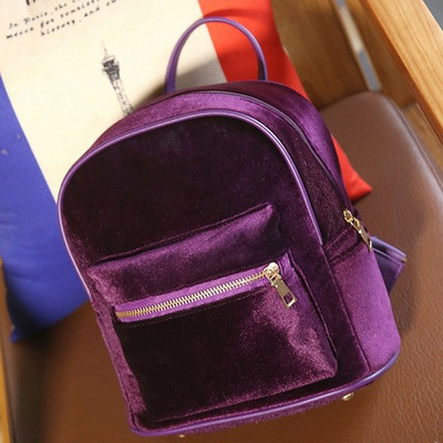 Stílusos női bársony hátizsák négy színben