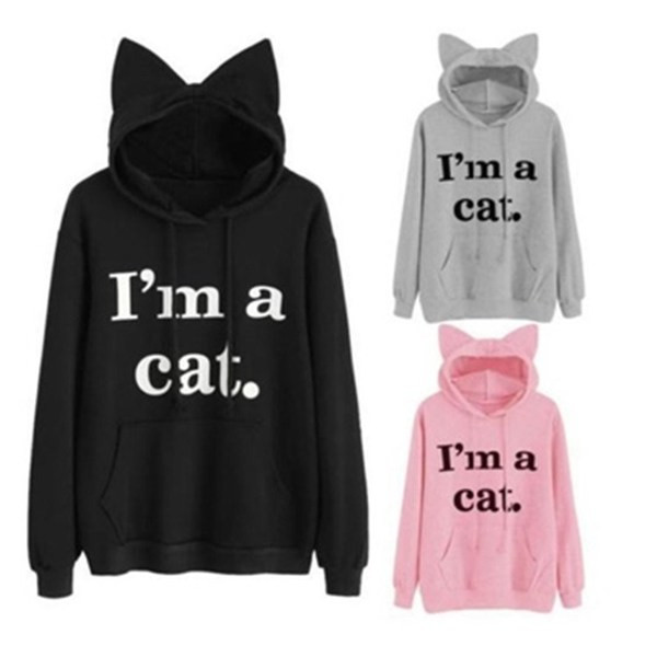 Γυναικείο φούτερ με κουκούλα και κουκούλα σε τέσσερα χρώματα