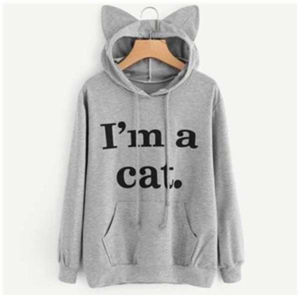 Γυναικείο φούτερ με κουκούλα και κουκούλα σε τέσσερα χρώματα