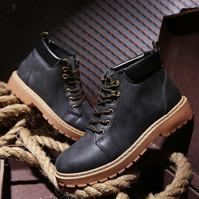 Öko bőrből készült téli férfi csizma négy színben