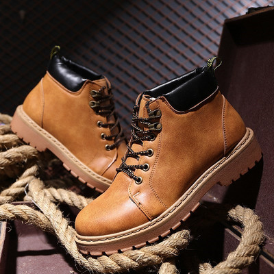 Öko bőrből készült téli férfi csizma négy színben