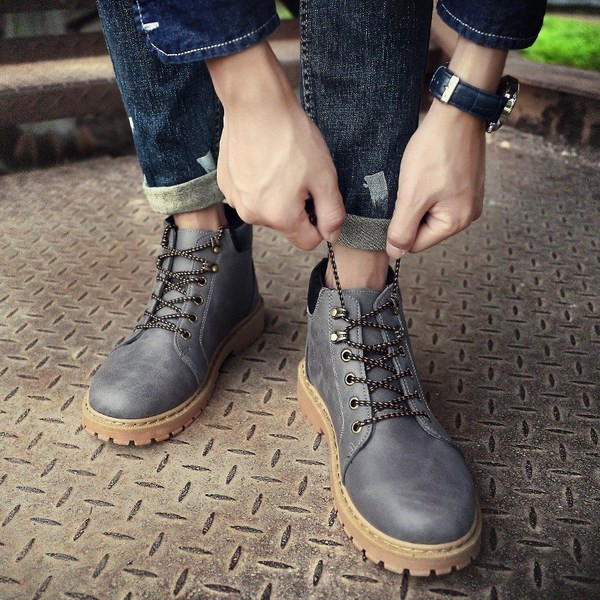 Öko bőrből készült téli férfi csizma négy színben