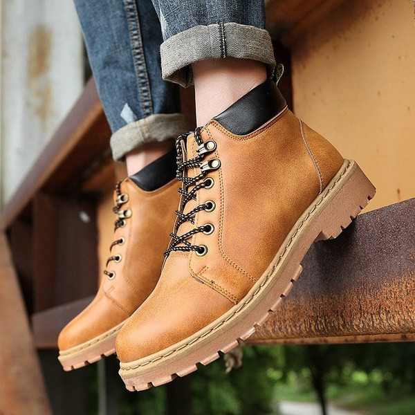 Öko bőrből készült téli férfi csizma négy színben