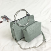 HIT Geanta de dama eleganta cu maner metalic scurt si lung in mai multe culori