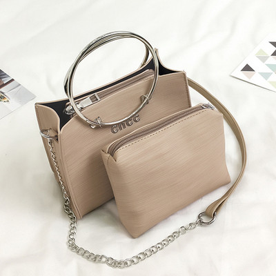 HIT Geanta de dama eleganta cu maner metalic scurt si lung in mai multe culori