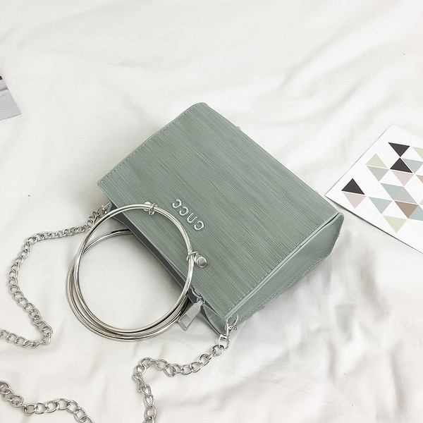 HIT Geanta de dama eleganta cu maner metalic scurt si lung in mai multe culori