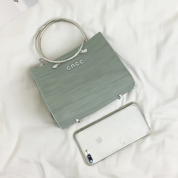 HIT Geanta de dama eleganta cu maner metalic scurt si lung in mai multe culori