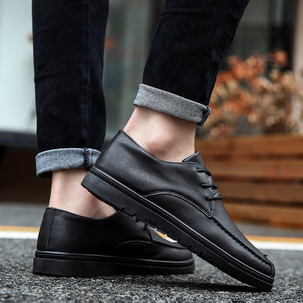 Férfi alkalmi cipő három színben, öko bőrből