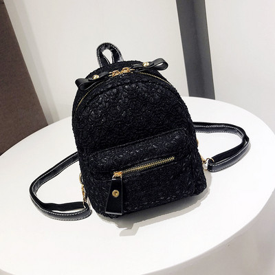 Γυναικείο σακίδιο σε μαύρο, λευκό και καφέ χρώμα