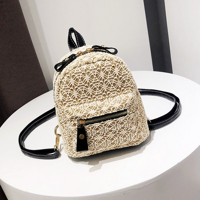 Γυναικείο σακίδιο σε μαύρο, λευκό και καφέ χρώμα