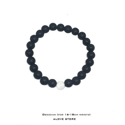 Ανδρικό βραχιόλι σε μαύρο και άσπρο χρώμα