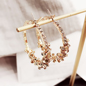 Cercei de dama topici cu forma rotunda in doua culori