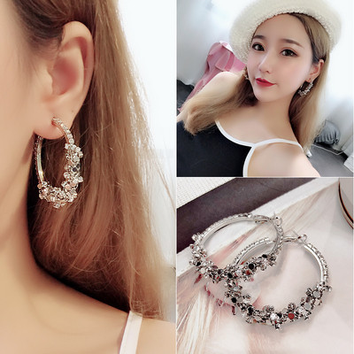 Cercei de dama topici cu forma rotunda in doua culori