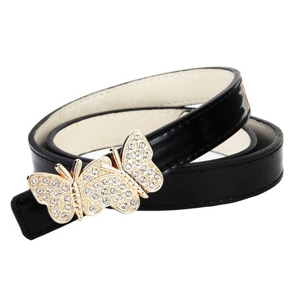 Μοντέρνα γυναικεία ζώνη με μεταλλική πόρπη σε διάφορα χρώματα