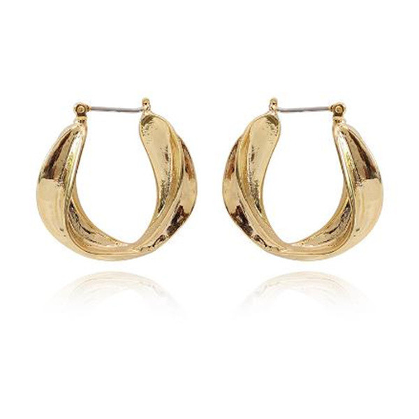 Μοντέρνα γυναικεία σκουλαρίκια με στρογγυλό σχήμα σε δύο χρώματα