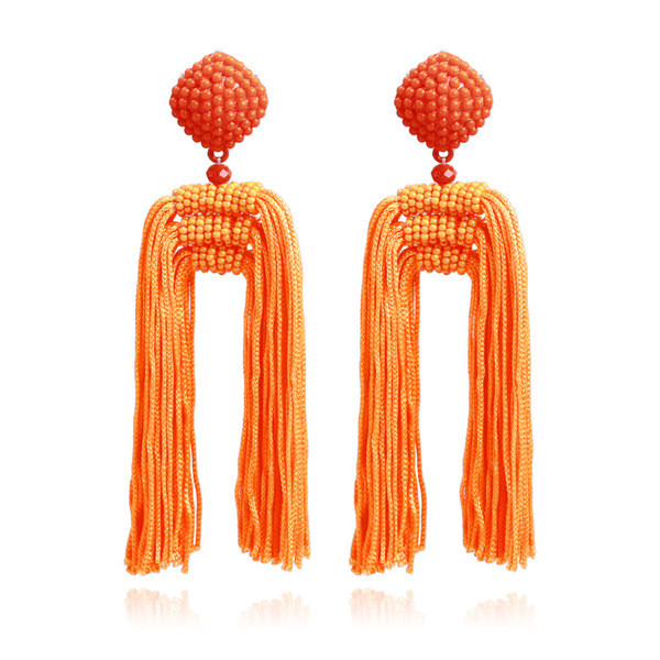 Γυναικεία μακρύ σκουλαρίκια με κρόσσια σε διάφορα χρώματα