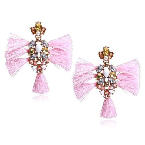 Cercei de dama actuali cu pietre in mai multe culori