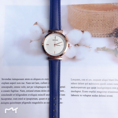 Γυναικείο ρολόι με δερμάτινο λουράκι σε τέσσερα χρώματα