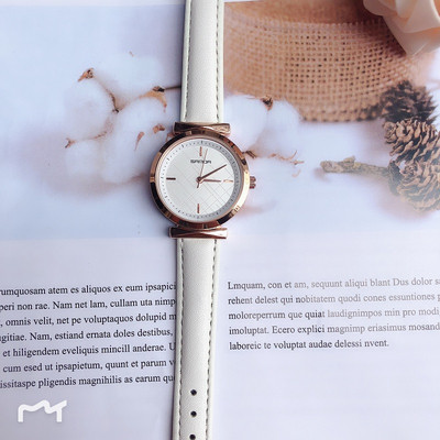 Γυναικείο ρολόι με δερμάτινο λουράκι σε τέσσερα χρώματα