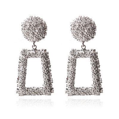 Γυναικεία σκουλαρίκια με ορθογώνιο σχήμα σε δύο χρώματα