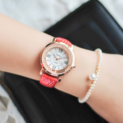 Μοντέρνο γυναικείο ρολόι με πέτρες σε τέσσερα χρώματα