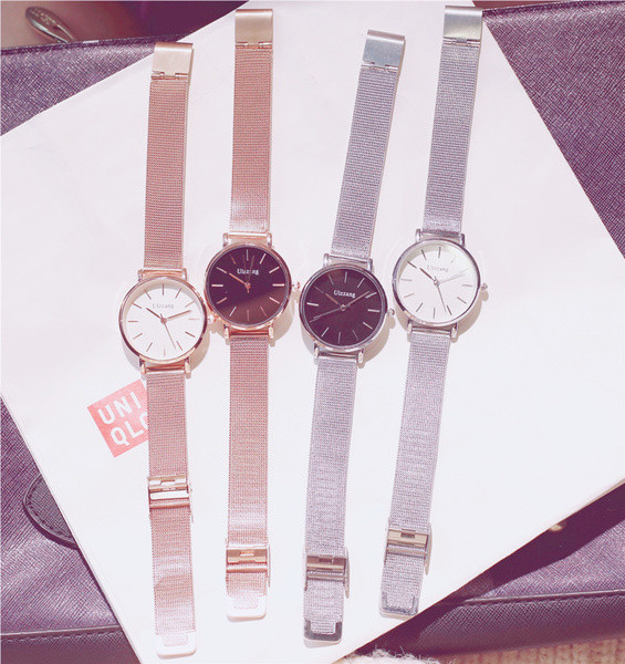 Ceas și brățară de damă din aur și argint