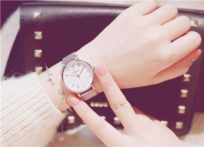 Ceas și brățară de damă din aur și argint