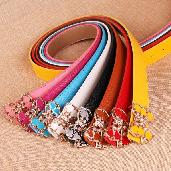 Cureaua de dama eleganta cu catarama metalica in mai multe culori