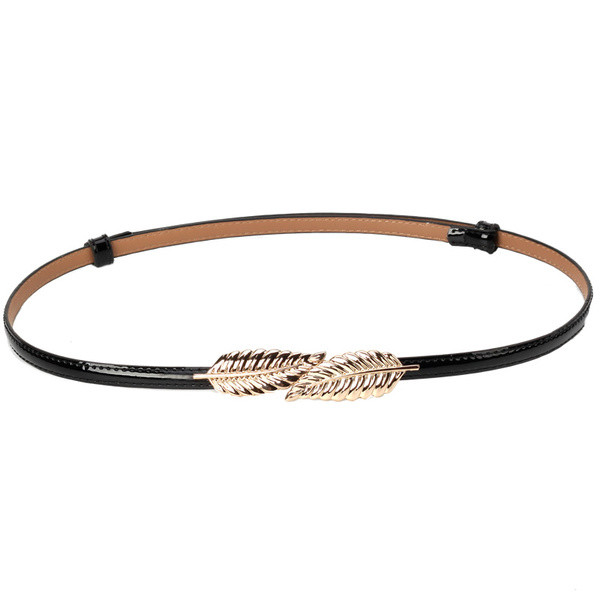 Κομψή λεπτή γυναικεία ζώνη με μεταλλική πόρπη σε διάφορα χρώματα