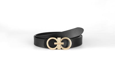 Μοντέρνα γυναικεία δερμάτινη ζώνη με μεταλλική πόρπη σε διάφορα χρώματα