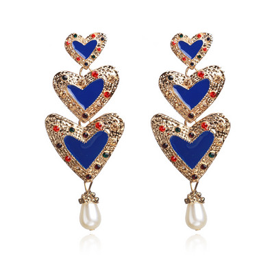 Γυναικεία μακρύ σκουλαρίκια με πέτρες σε διάφορα χρώματα