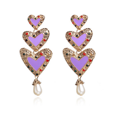 Γυναικεία μακρύ σκουλαρίκια με πέτρες σε διάφορα χρώματα