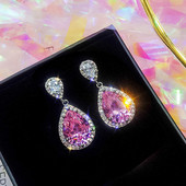 Női fülbevaló színes kövekkel - Csepp