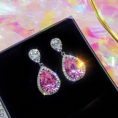 Női fülbevaló színes kövekkel - Csepp