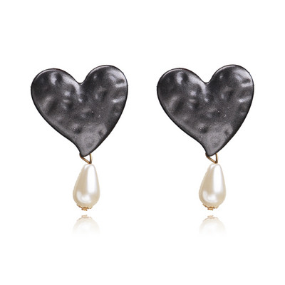 Γυναικεία σκουλαρίκια σε σχήμα καρδιάς και πέρλες σε διάφορα χρώματα